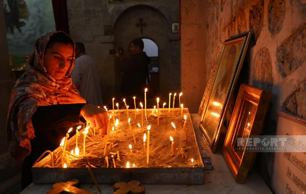 Qəbələdəki Cotari kilsəsində Pasxa bayramı qeyd edilib - FOTO