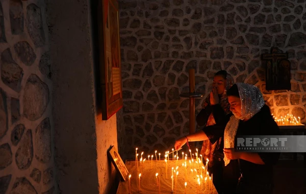 Qəbələdəki Cotari kilsəsində Pasxa bayramı qeyd edilib - FOTO