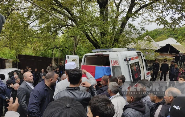 Qəbələdə Birinci Qarabağ müharibəsinin şəhidi ilə vida mərasimi başa çatıb - FOTO