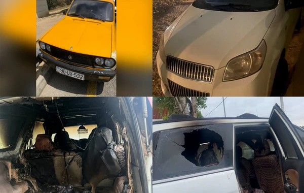 Bakıda 2 maşını qəsdən yandıran şəxslər saxlanılıb - FOTO/VİDEO