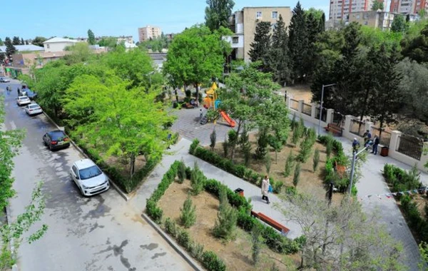 Bakı şəhəri Nizami rayonunda növbəti park abadlaşdırılaraq sakinlərin istifadəsinə verildi - FOTO