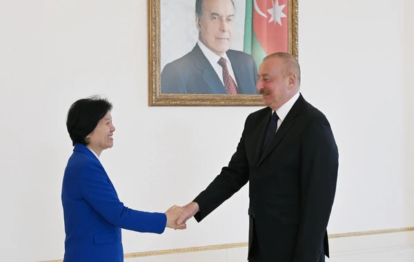 Prezident Çin Xalq Siyasi Məşvərət Şurasının Ümumçin Komitəsinin sədr müavinini qəbul edib - YENİLƏNİB - FOTO