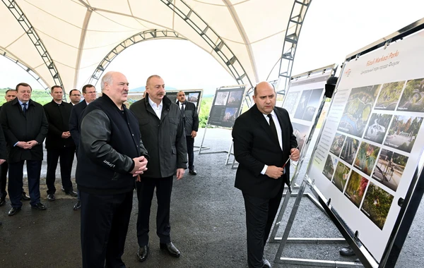 Azərbaycan və Belarus prezidentləri Füzulinin Baş planı ilə tanış olublar - YENİLƏNİB + FOTO