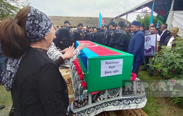 Göyçayda Birinci Qarabağ müharibəsinin şəhidi İlqar Rəhimovla vida mərasimi keçirilir - FOTO
