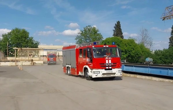 FHN Gəncədə yanğın-taktiki təlim keçirib - FOTO