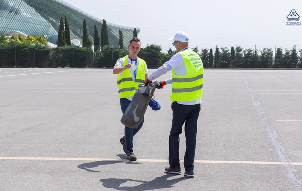 Bakı aeroportunda ilk FOD toplanma kampaniyası keçirilib - FOTO/VİDEO