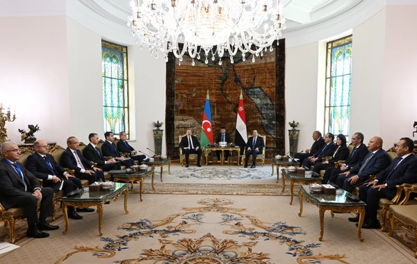 Azərbaycan və Misir liderlərinin geniş tərkibdə​​​​​​​ görüşü olub - YENİLƏNİB - 2 - FOTO