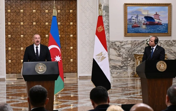 Azərbaycan və Misir prezidentləri mətbuata bəyanatlarla çıxış ediblər - YENİLƏNİB - FOTO