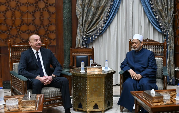 Prezident İlham Əliyev Əl-Əzhəri Şərifin şeyxi, böyük imam Əhməd Məhəmməd Əhməd Əl Tayyib ilə görüşüb - YENİLƏNİB - FOTO