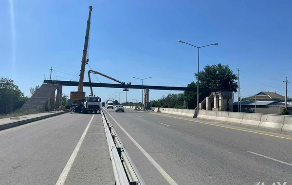 Bakı-Ələt-Qazax-Gürcüstan ilə dövlət sərhədi yolunda yeni piyada keçidi inşa edilir - FOTO