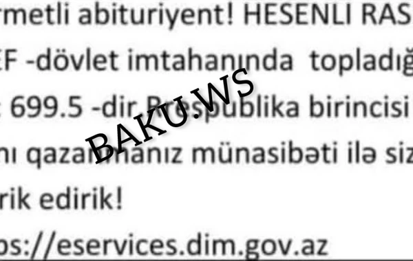 Lerik məktəblisi 699.5 balla Respublika birincisi oldu - FOTO