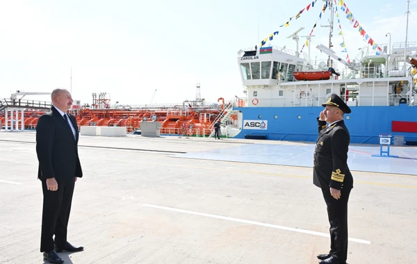 Prezident İlham Əliyev “Zəngilan” tankerinin istismara verilməsi mərasimində iştirak edib - YENİLƏNİB - FOTO