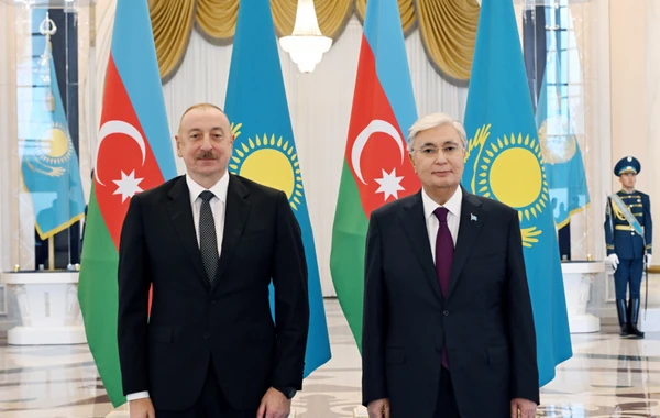 Astanada Azərbaycan və Qazaxıstan prezidentlərinin görüşü keçirilib - YENİLƏNİB-2 - FOTO