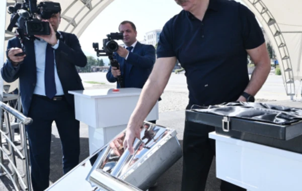 Azərbaycan lideri Xankəndi Konqres Mərkəzinin təməlini qoyub - YENİLƏNİB - FOTO
