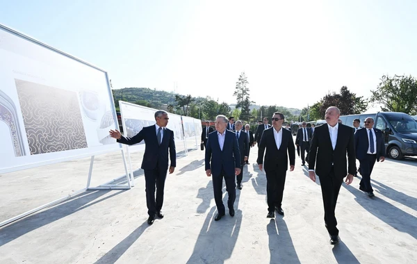Azərbaycan, Özbəkistan və Qırğızıstan prezidentləri Şuşada gəziblər - YENİLƏNİB - FOTO
