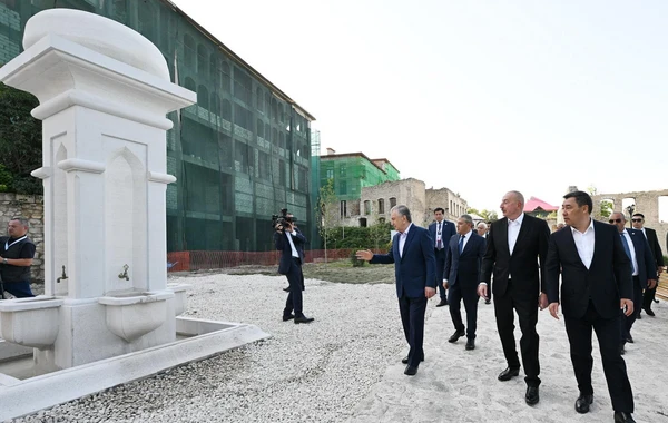 Azərbaycan, Özbəkistan və Qırğızıstan prezidentləri Şuşada gəziblər - YENİLƏNİB - FOTO