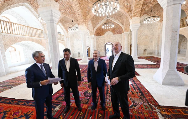 Azərbaycan, Özbəkistan və Qırğızıstan prezidentləri Şuşada gəziblər - YENİLƏNİB - FOTO