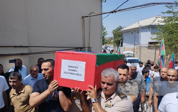 Abşeronda Xocalı şəhidi Usubəli Qarayevlə vida mərasimi keçirilib - FOTO