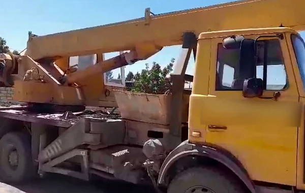 Horadizdə avtokranın fəaliyyəti dayandırılıb - FOTO/VİDEO