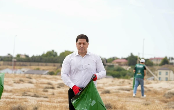 Xəzər dənizinin Novxanı sahili tullantılardan təmizlənib - FOTO