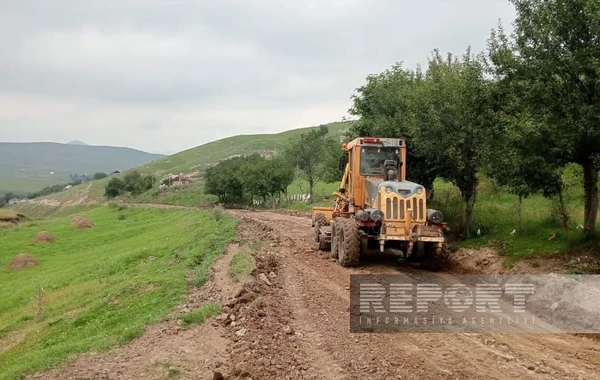 Daşkəsəndə selin ziyan vurduğu yollar və körpülər bərpa edilib - FOTO