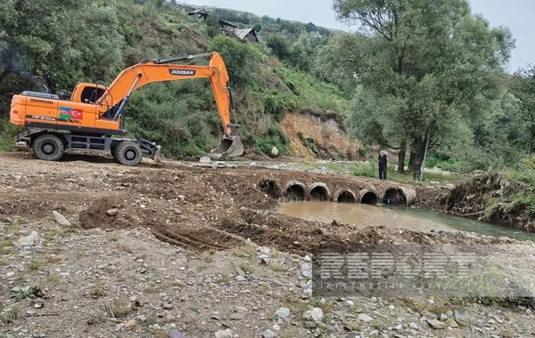 Daşkəsəndə selin ziyan vurduğu yollar və körpülər bərpa edilib - FOTO