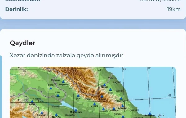 Xəzər dənizində zəlzələ olub - FOTO