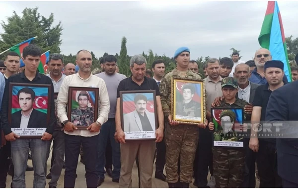 Abşeronda Birinci Qarabağ müharibəsinin dörd şəhidi ilə vida mərasimi keçirilir - FOTO