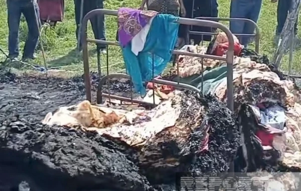 Kəlbəcərdə yaşayış üçün nəzərdə tutulan çadır yanıb - FOTO