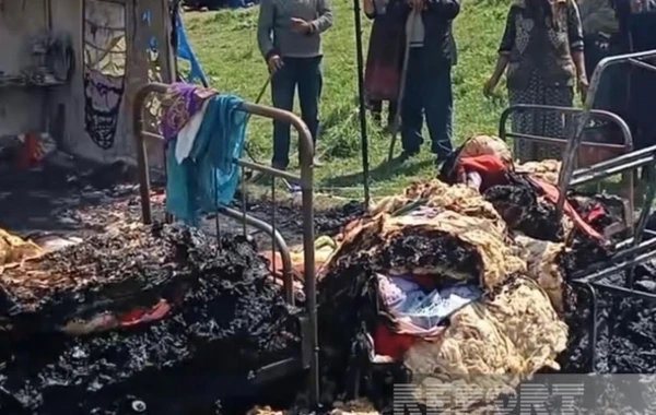 Kəlbəcərdə yaşayış üçün nəzərdə tutulan çadır yanıb - FOTO