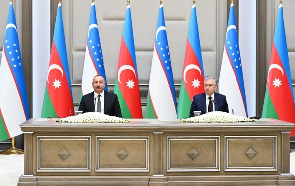 Президенты Азербайджана и Узбекистана выступили с заявлениями для прессы - ОБНОВЛЕНО + ФОТО