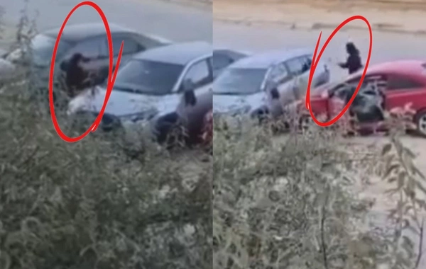 Bakıda qadın avtomobilə hücum edib, parçalamağa çalışdı - ANBAAN VİDEO