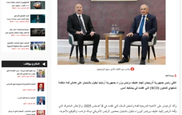 İordaniya mətbuatı Azərbaycan və Ermənistan liderlərinin Bişkek görüşündən yazıb