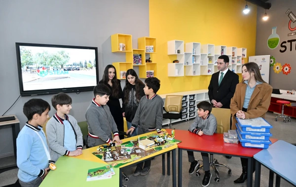 Leyla Əliyeva və Alyona Əliyeva Qubada internat tipli ümumtəhsil məktəbini və STEAM mərkəzini ziyarət ediblər
