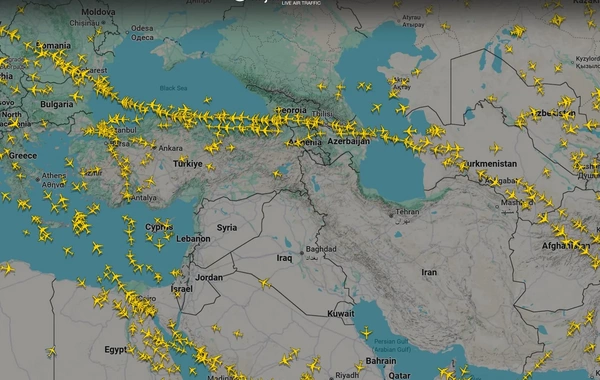 Flightradar24: Azərbaycanın hava məkanı Avropa ilə Asiya arasında əsas marşruta çevrilib
