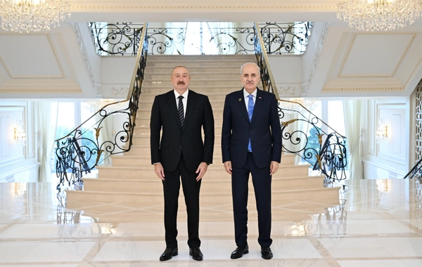Президент Ильхам Алиев принял делегацию во главе с председателем парламента Турции