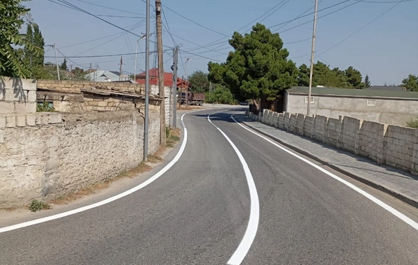 Şabran şəhərində yol nişanlanma işləri həyata keçirilib