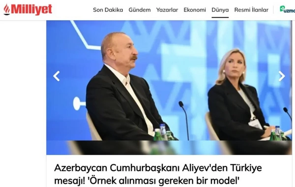 Azərbaycan Prezidentinin IV Şuşa Qlobal Media Forumundakı çıxışı Türkiyə mediasının diqqət mərkəzindədir