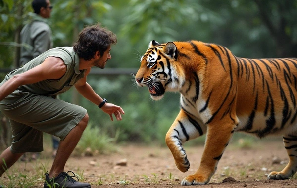 A tiger attacked a tourist in Thailand