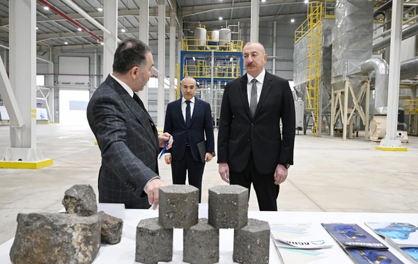 Prezident İlham Əliyev "AZWOOL" mineral daş yunu zavodunun açılışında iştirak edib