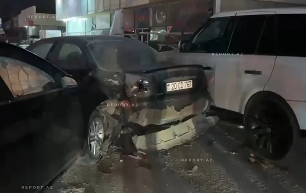 Saray qəsəbəsində zəncirvari avtomobil qəzası baş verib