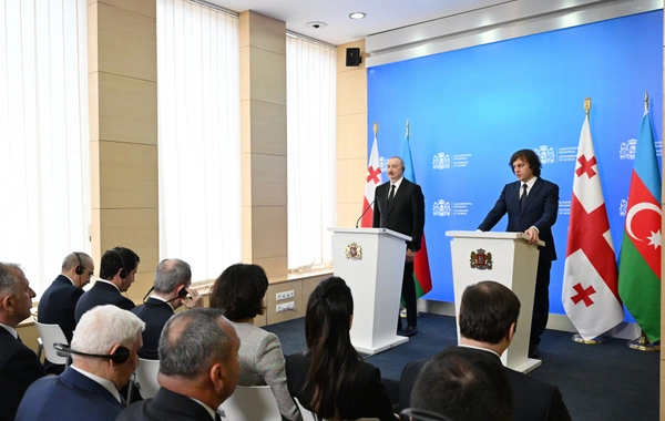 Azərbaycan Prezident və Gürcüstanın Baş naziri mətbuata bəyanatlarla çıxış ediblər