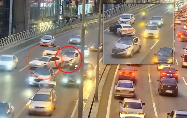 Bakıda toy karvanında qaydaları pozan sürücü zəncirvari qəzaya səbəb olub - ANBAAN GÖRÜNTÜ