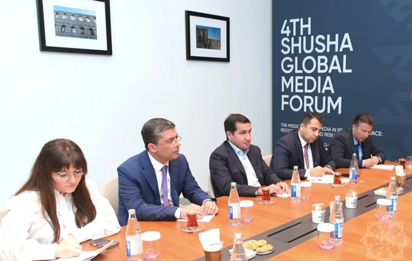 Hikmət Hacıyev Şuşada D-8 İqtisadi Əməkdaşlıq Təşkilatının nümayəndə heyəti ilə görüşüb