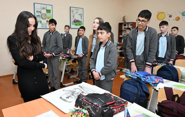 Leyla Əliyeva və Alyona Əliyeva Qubada internat tipli ümumtəhsil məktəbini və STEAM mərkəzini ziyarət ediblər