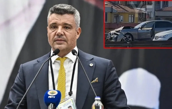 Fənərbağça klubunun prezidenti qəzaya düşüb - ANBAAN GÖRÜNTÜ