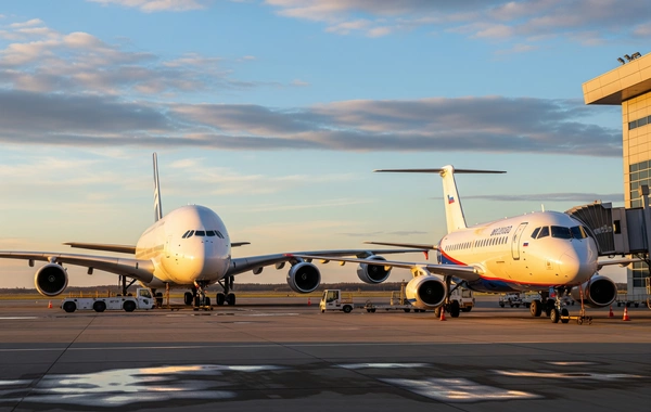 В аэропорту Шереметьево китайский Airbus врезался в Superjet "России"