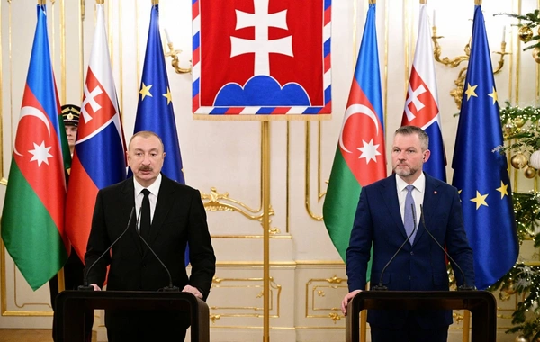 Azərbaycan və Slovakiya prezidentləri mətbuata bəyanatlarla çıxış ediblər