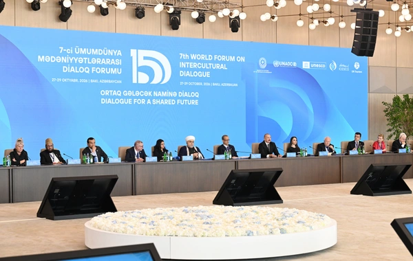 İlham Əliyev VII Ümumdünya Mədəniyyətlərarası Dialoq Forumunun açılışında çıxış edib
