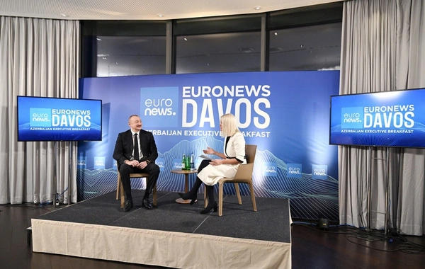 Azərbaycan Prezidenti Davosda Euronews televiziyasına müsahibə verib
